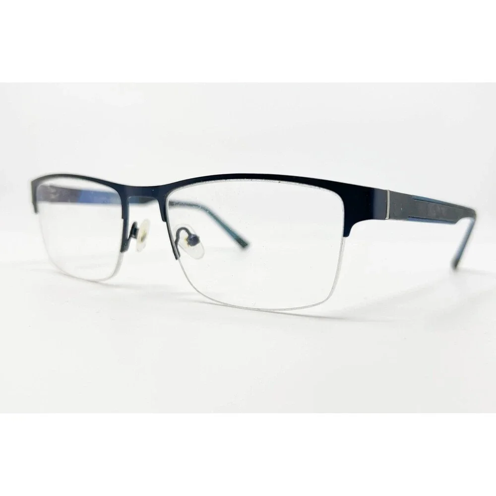 Fallbrook Eyeglasses Frames Mens Navy Blue Semi Rimless Rectangular 55-18-140